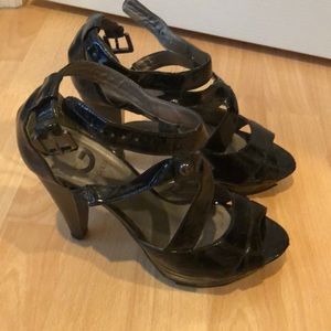 Black strappy heels